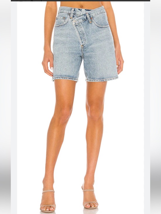 Agolde Pants - AGOLDE Criss Cross Shorts Size 25 Momentum Wash Light Wash Denim 100% Cotton
